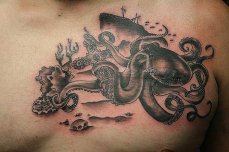 Tattoos - Octopus Scar Coverup - 86100